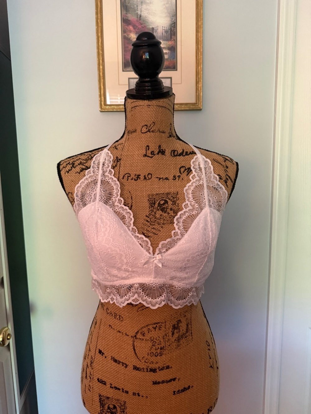 Jenni White Lace Halter Bralette